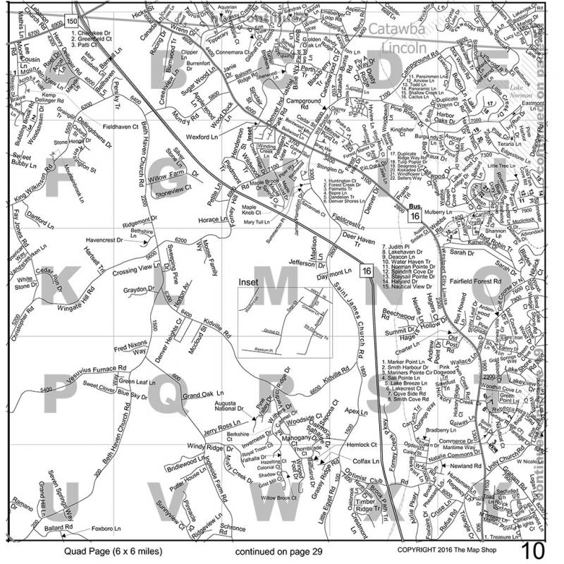 Charlotte 25 Mile Radius Atlas - The Map Shop