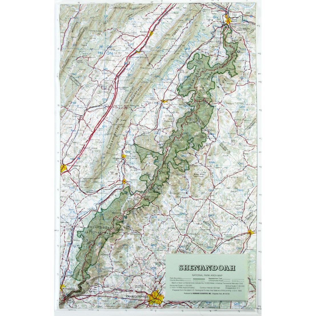 Shenandoah National Park Topographic Map Shenandoah National Park Raised Relief Map - The Map Shop