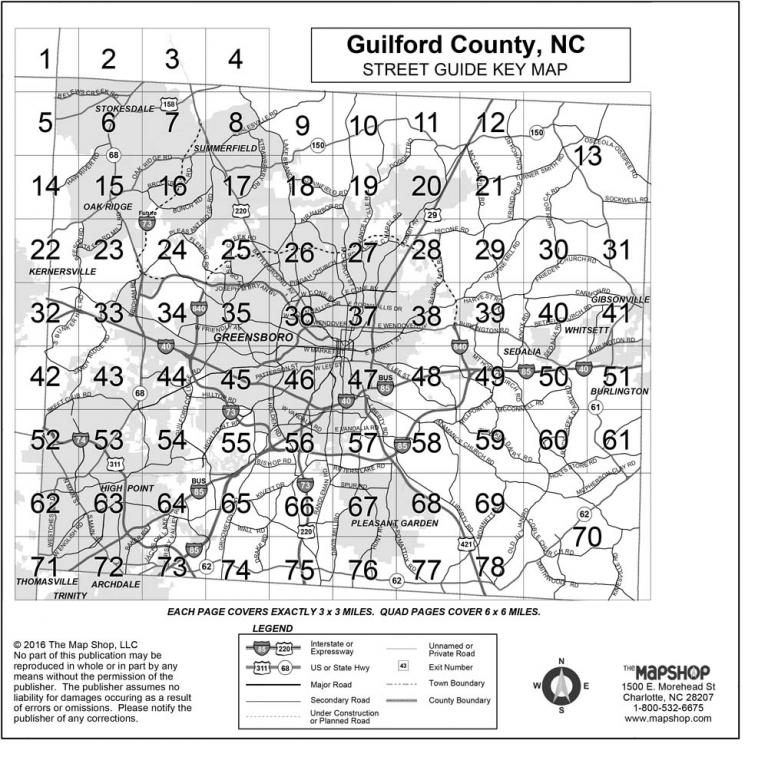 Guilford County, NC Professional Driver Atlas The Map Shop