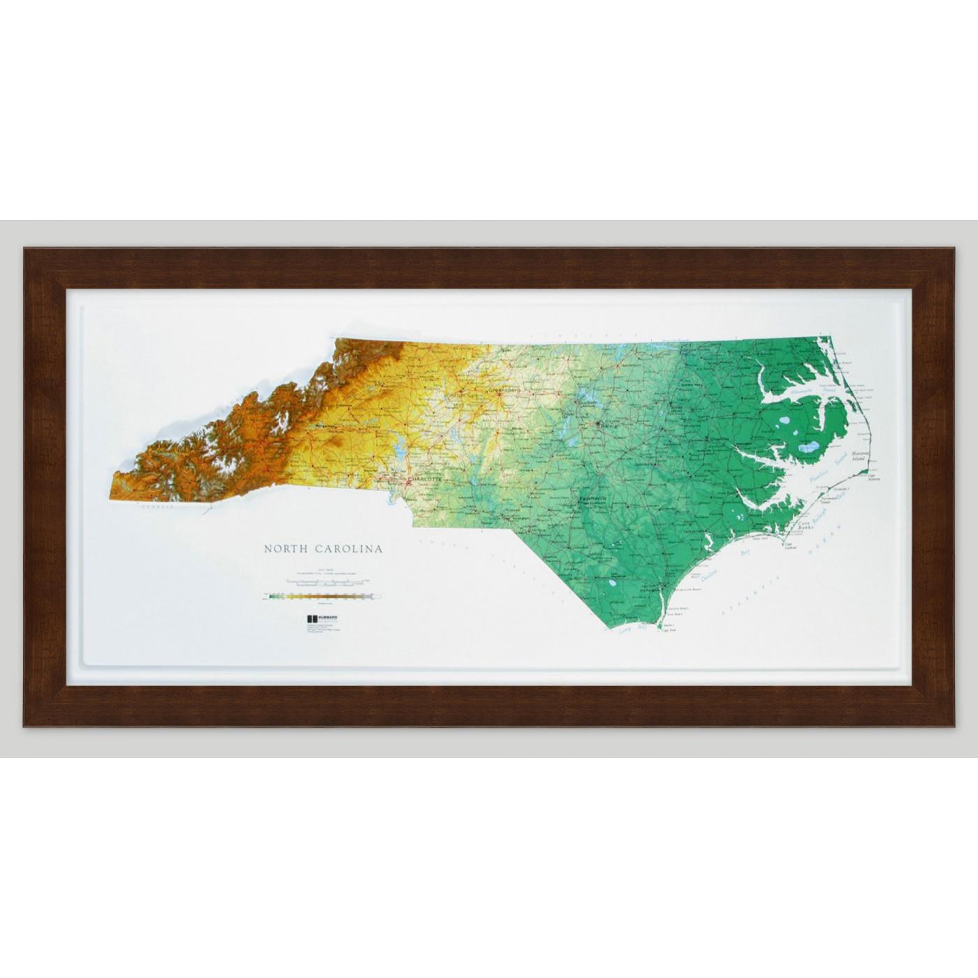 North Carolina Raised Relief Map by Hubbard Scientific - The Map Shop