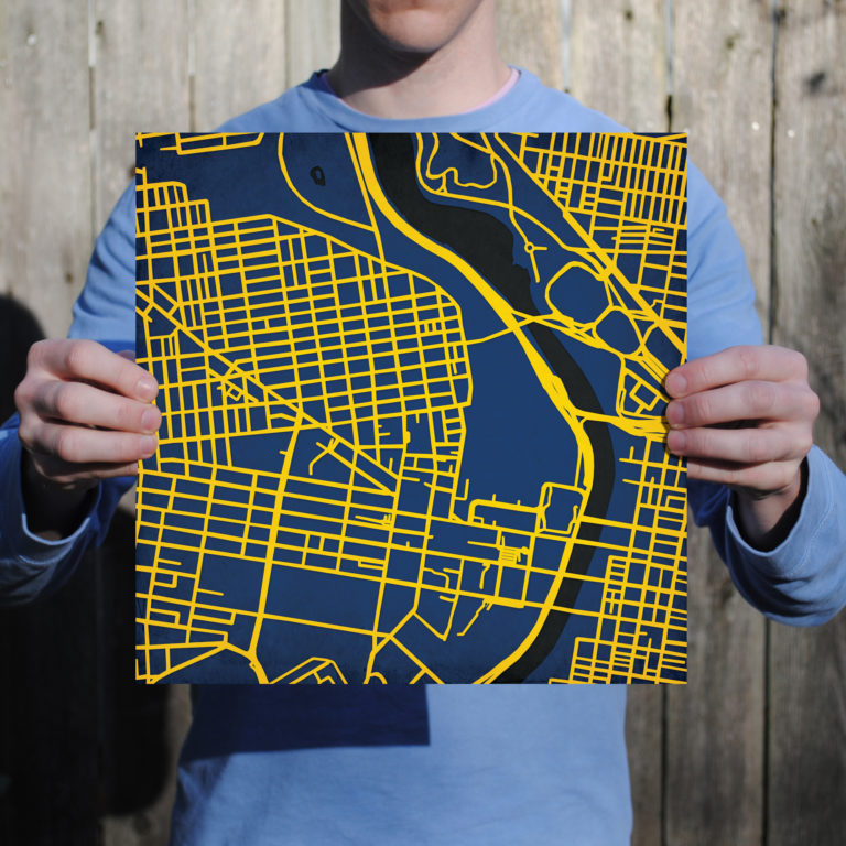 Drexel University Campus Map Art by City Prints - The Map Shop