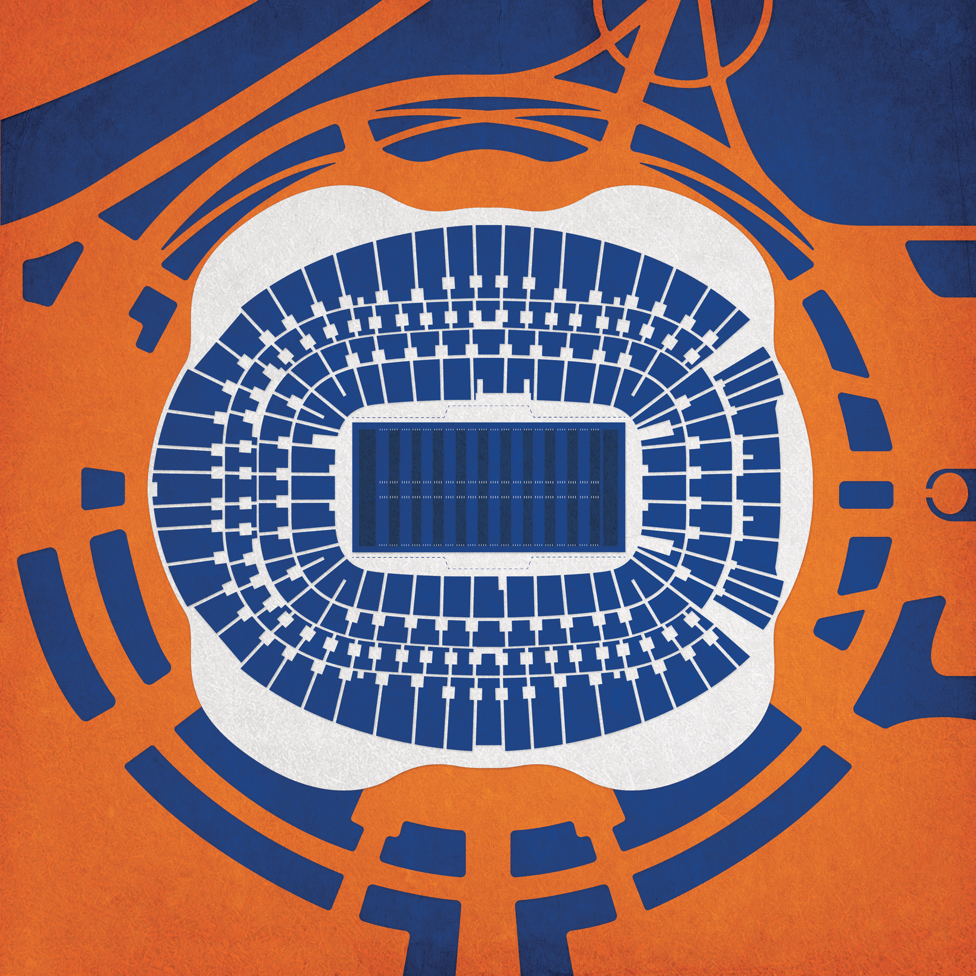 Sports Authority Field Map Sports Authority Field At Mile High Map Art - The Map Shop