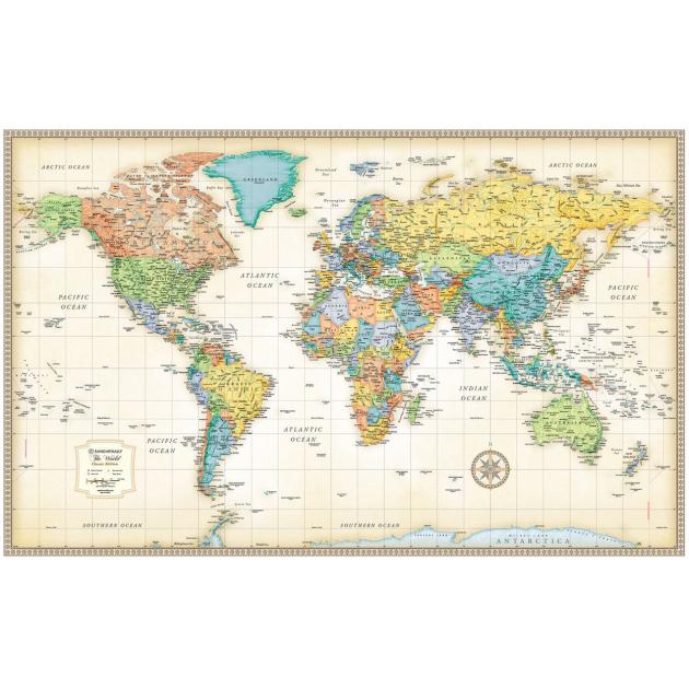 World Classic Wall Map by Rand McNally - The Map Shop