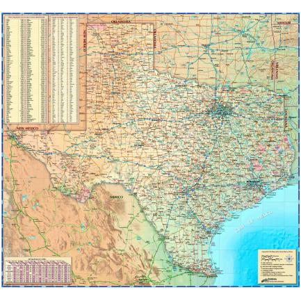 Texas Illustrated State Wall Map by Compart - The Map Shop