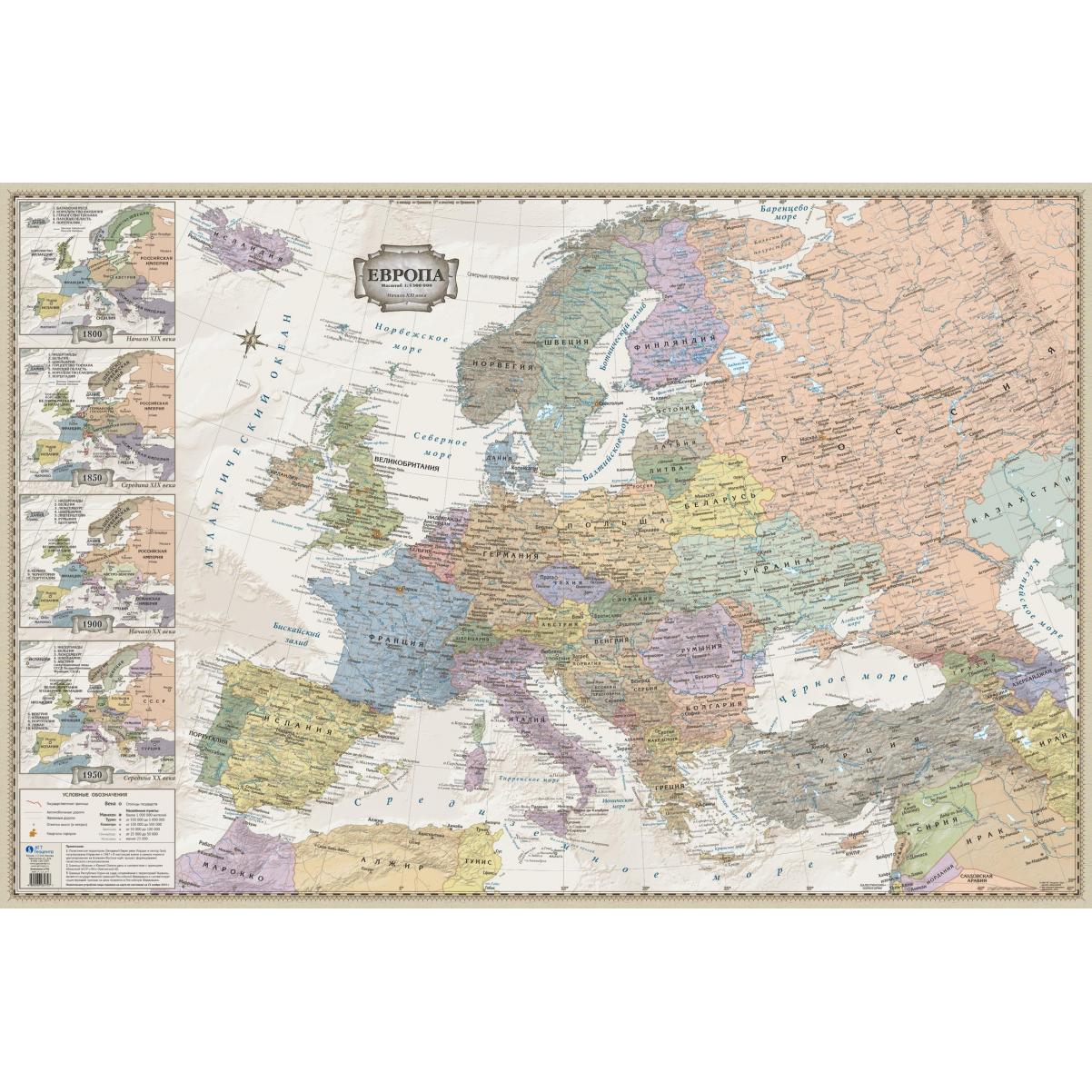 Europe-retro-52-wall-Rus-large - The Map Shop