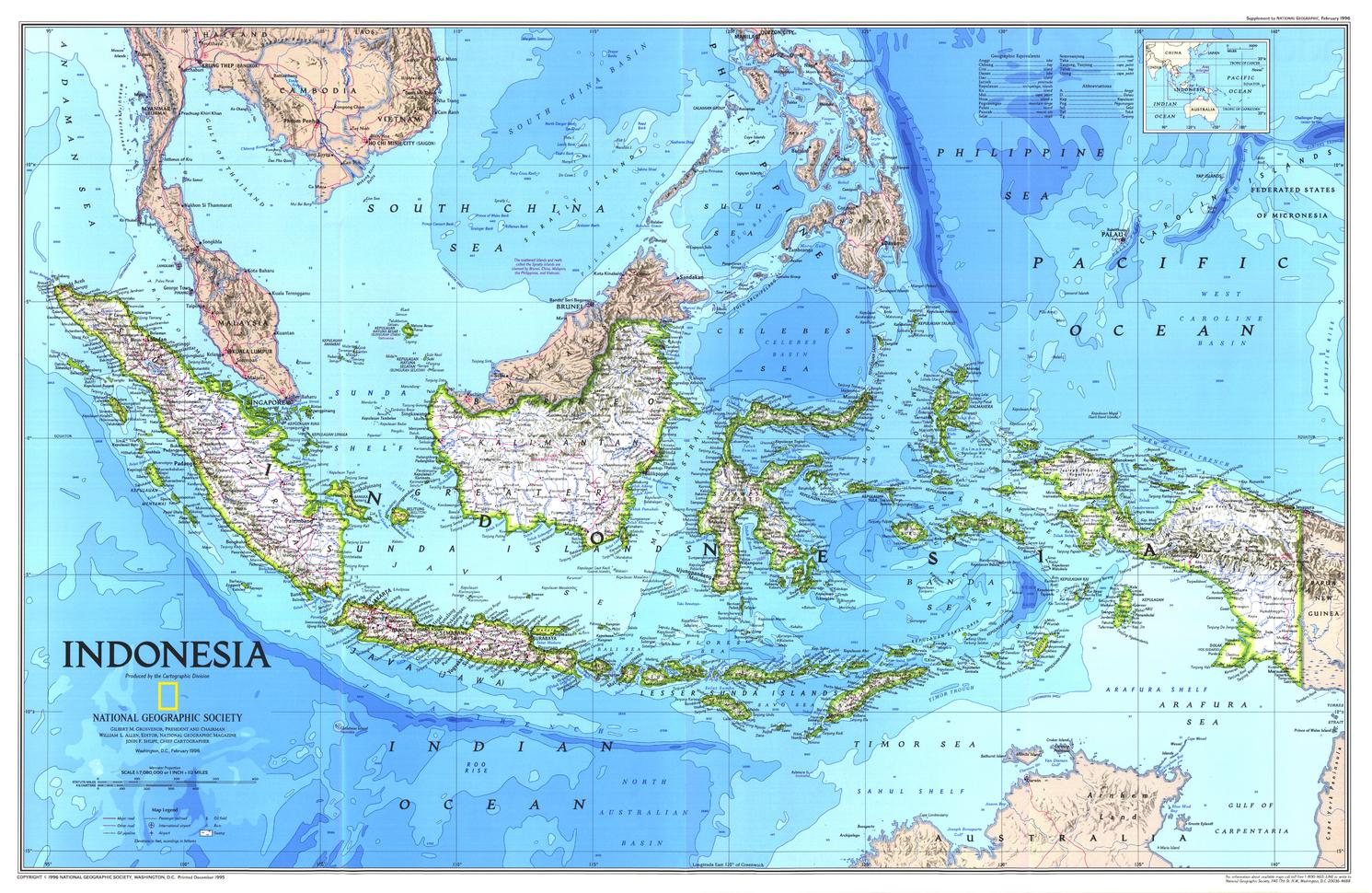 Indonesia - Published 1996 by National Geographic - The Map Shop