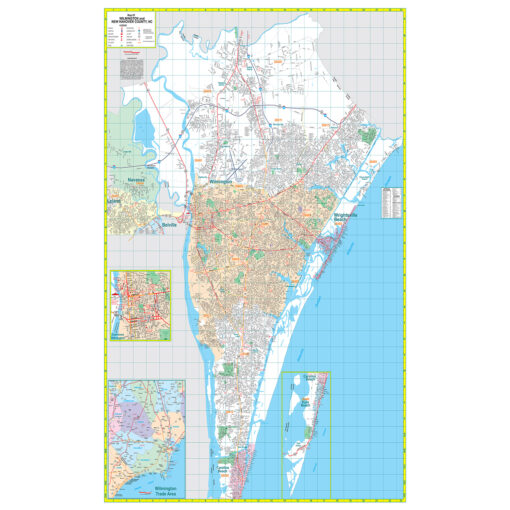 Wilmington and New Hanover County, NC Wall Map