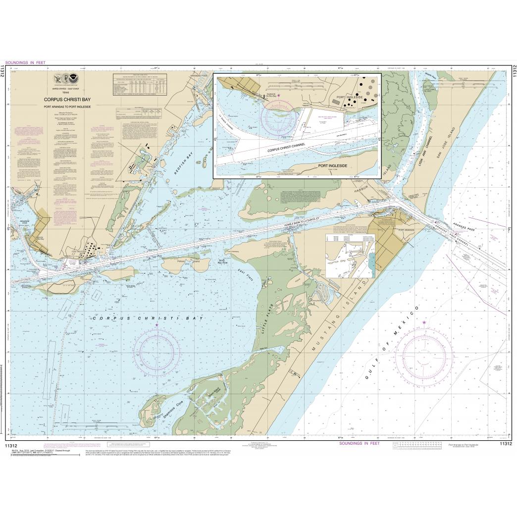 NOAA Chart - Corpus Christi Bay - Port Aransas to Port Ingleside ...