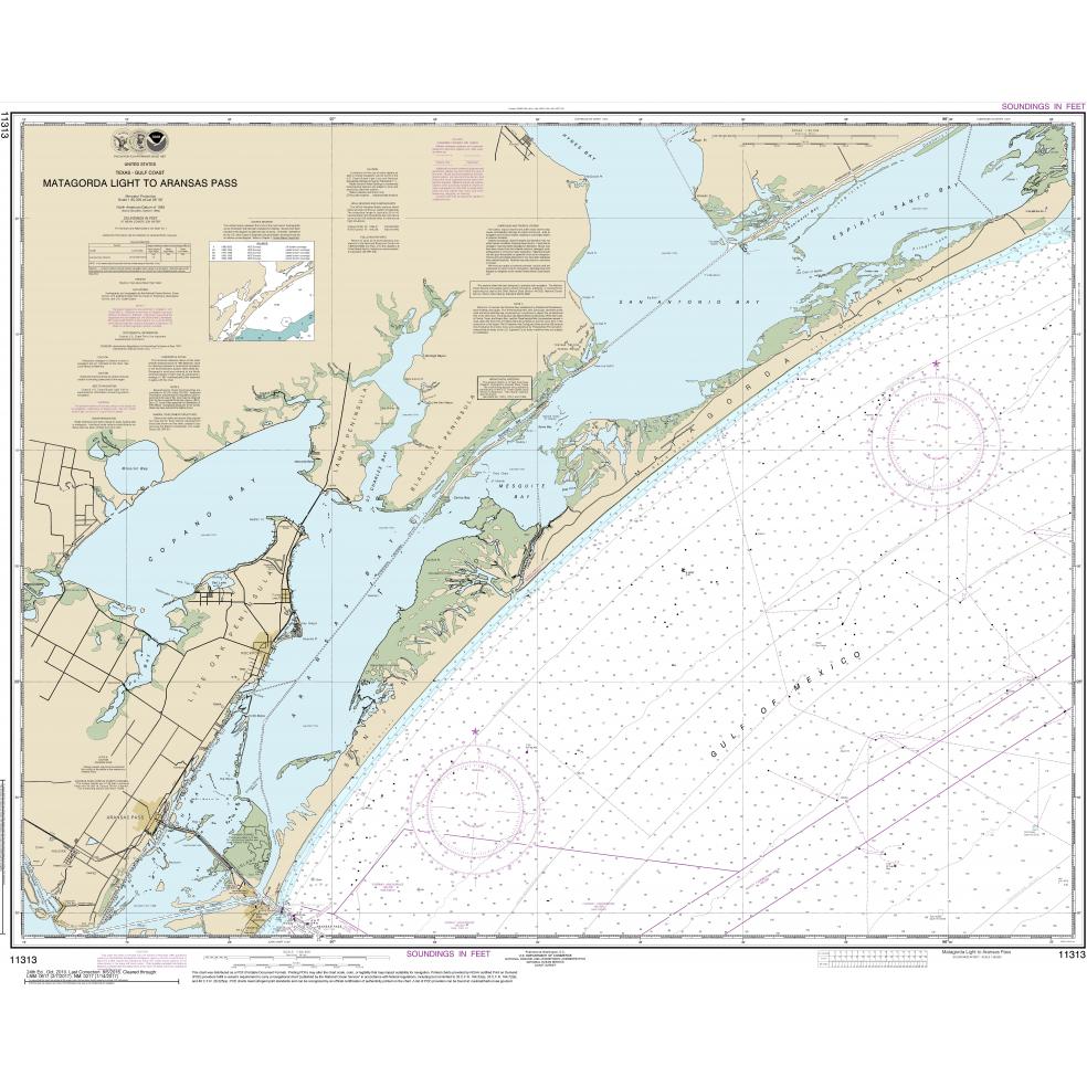 NOAA Chart Matagorda Light to Aransas Pass 11313 The Map Shop