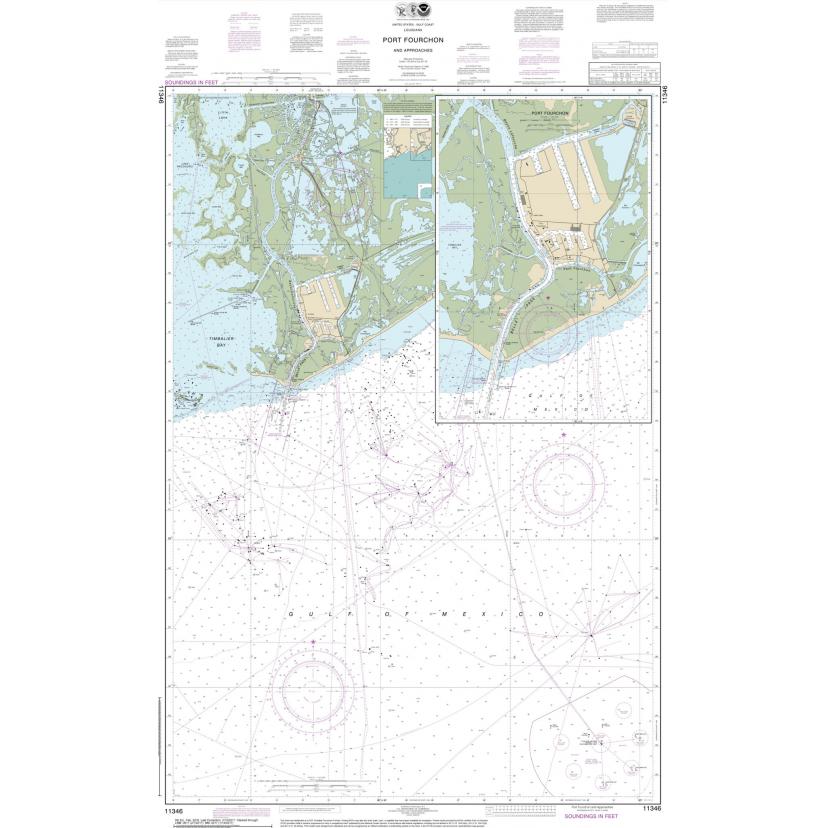 NOAA Chart - Port Fourchon and Approaches - 11346