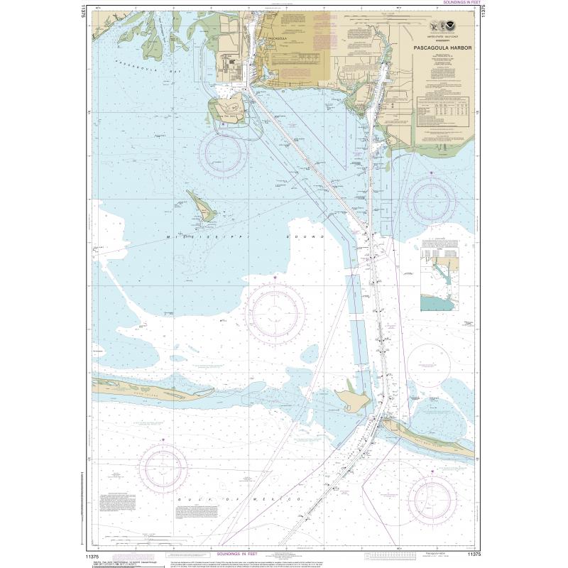 NOAA Chart Pascagoula Harbor 11375 The Map Shop