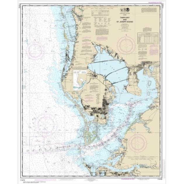 NOAA Chart - Tampa Bay and St. Joseph Sound - 11412