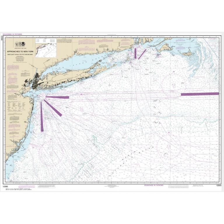 NOAA Chart Approaches to New York, Nantucket Shoals to Five Fathom