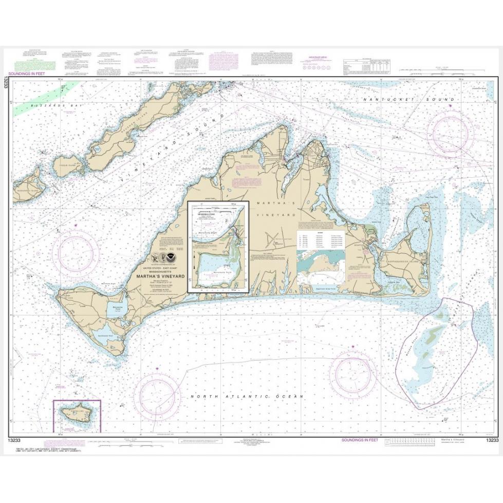 NOAA Chart Martha's Vineyard; Menemsha Pond 13233 The Map Shop