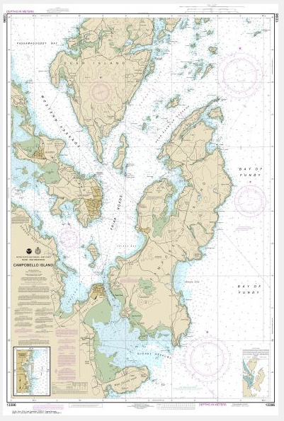 NOAA Chart - Campobello Island; Eastport Harbor - 13396 - The Map Shop