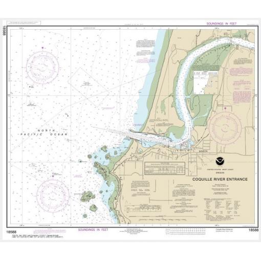 NOAA Chart - Coquille River Entrance - 18588