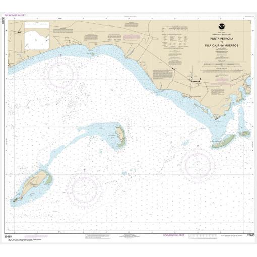 NOAA Chart - Punta Petrona to lsla Caja de Muertos - 25685