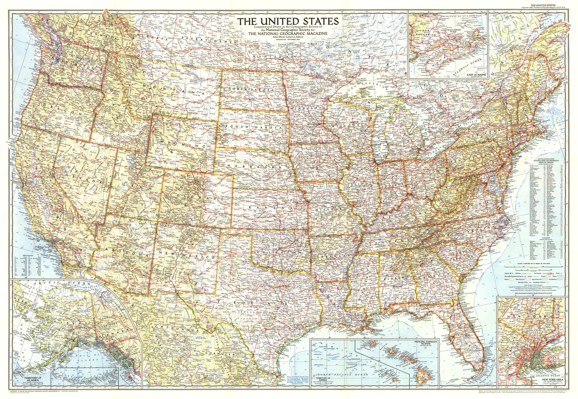 United States of America - Published 1956 by National Geographic - The ...