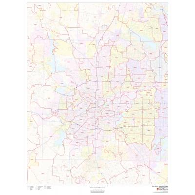 Forth Worth, Texas ZIP Codes by Map Sherpa - The Map Shop