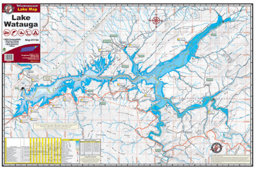 Lake Watauga Map by Kingfisher - The Map Shop