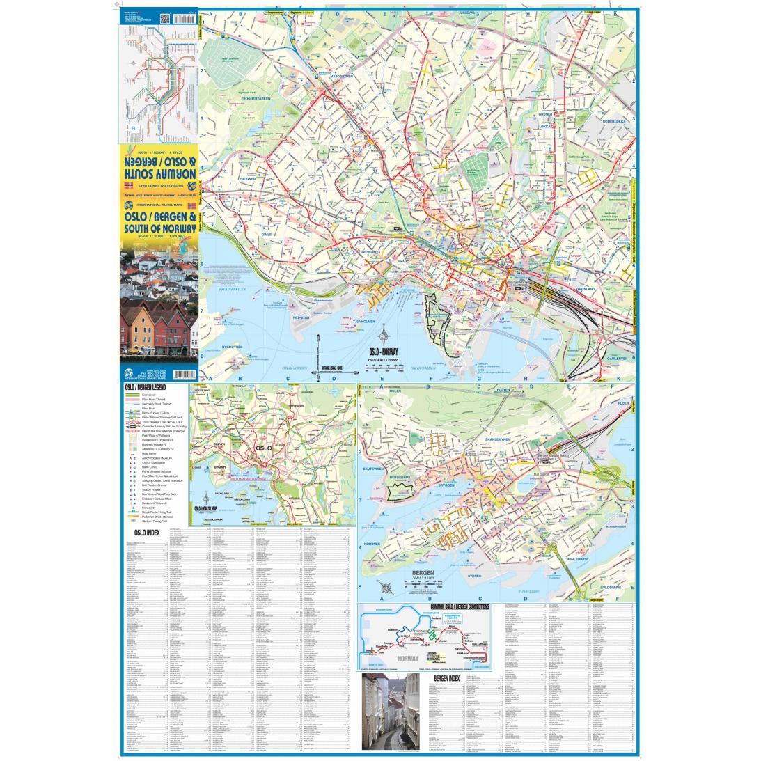 ITMB - Oslo, Bergen, and Norway South - Folding Travel Map - The Map Shop