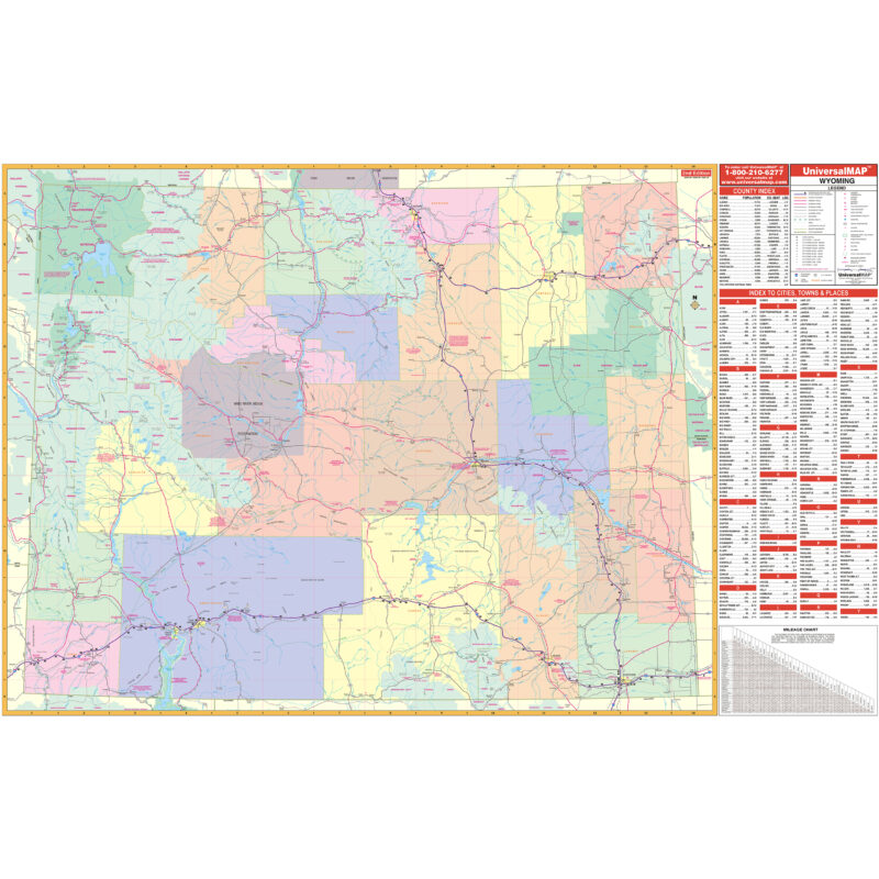 Wyoming State Wall Map by Kappa - The Map Shop