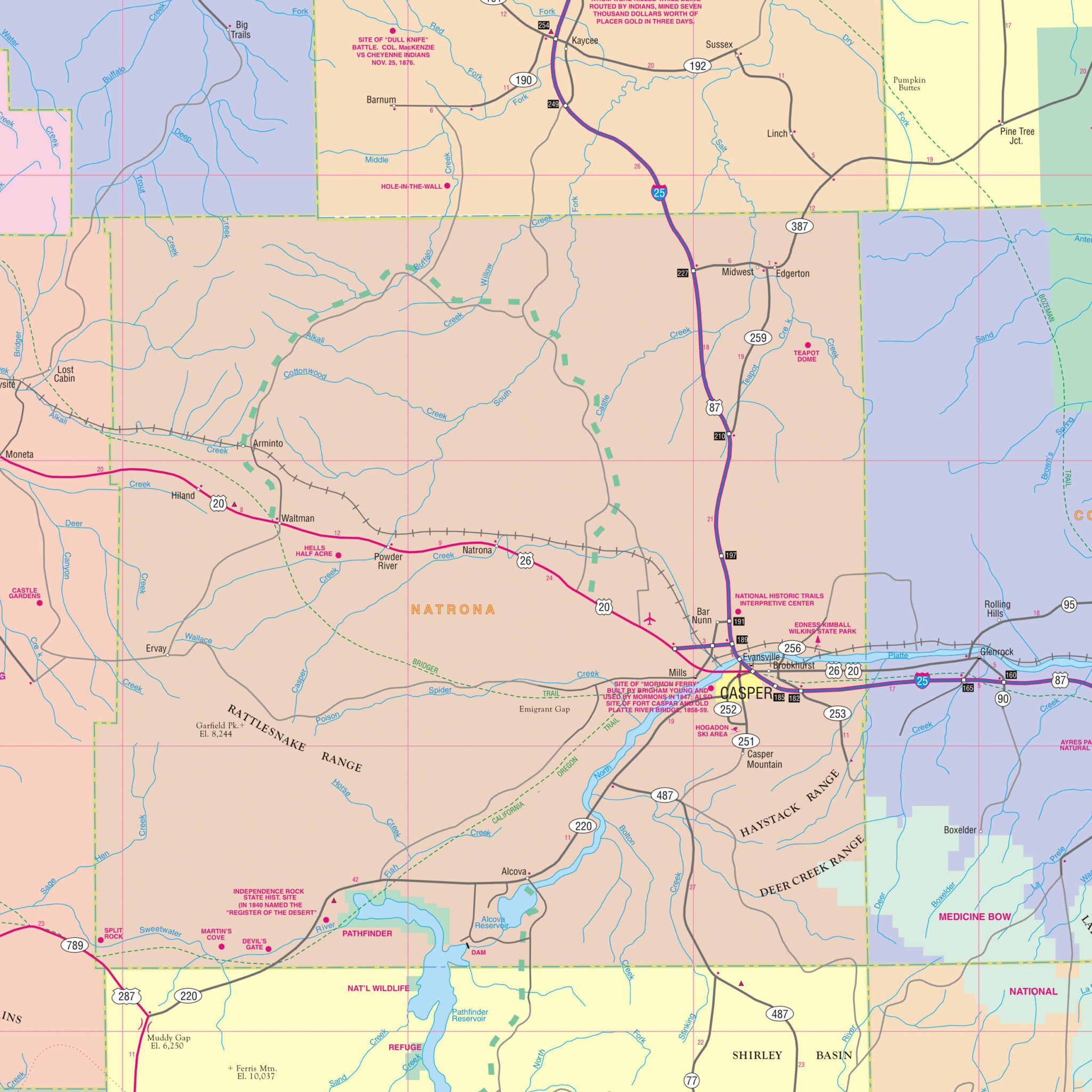 Wyoming State Wall Map by Kappa - The Map Shop