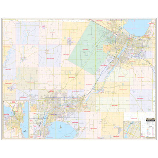 Fox Cities, WI Wall Map - The Map Shop