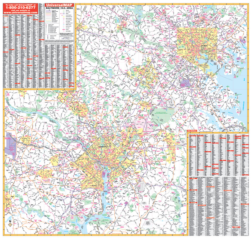 Baltimore Maryland & Washington DC Area Wall Map » Shop City