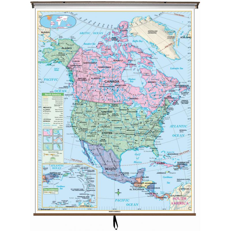 North America Essential Wall Map by Kappa - The Map Shop