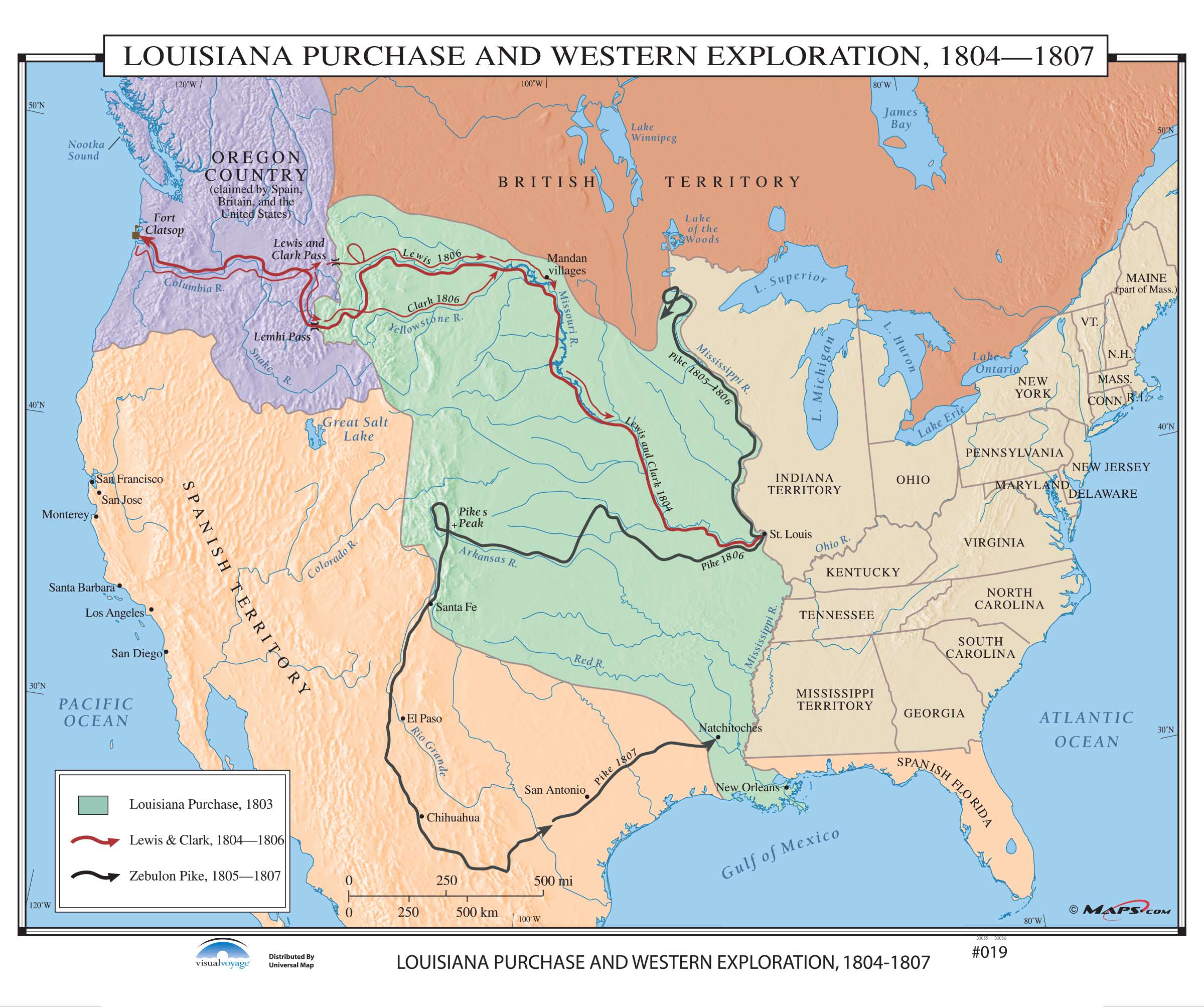 #019 Louisiana Purchase & Western Exploration, 1804-1807 - The Map Shop