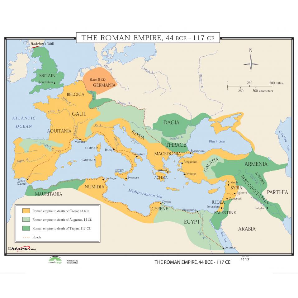 #117 The Roman Empire, 44 BCE-117 CE - The Map Shop