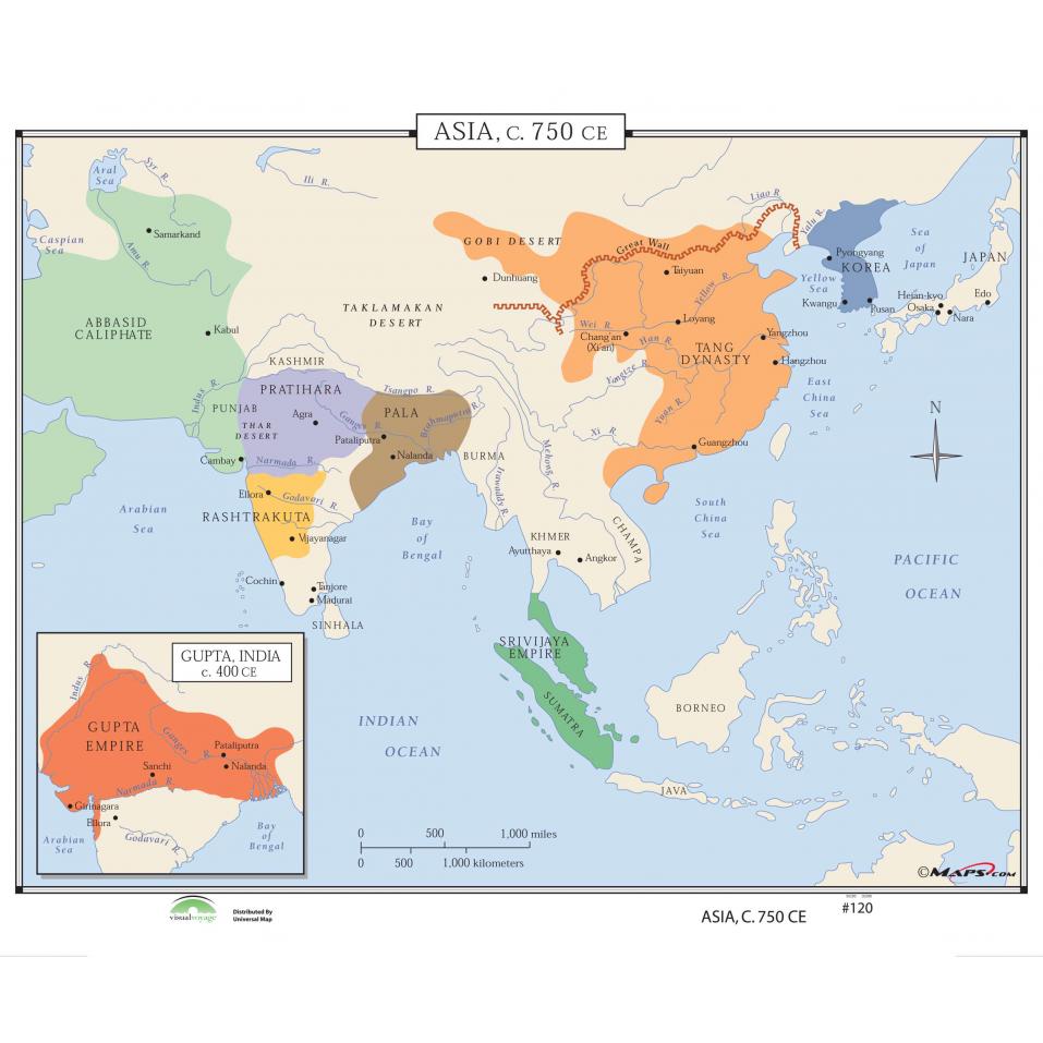 #120 Asia, 750 CE - The Map Shop