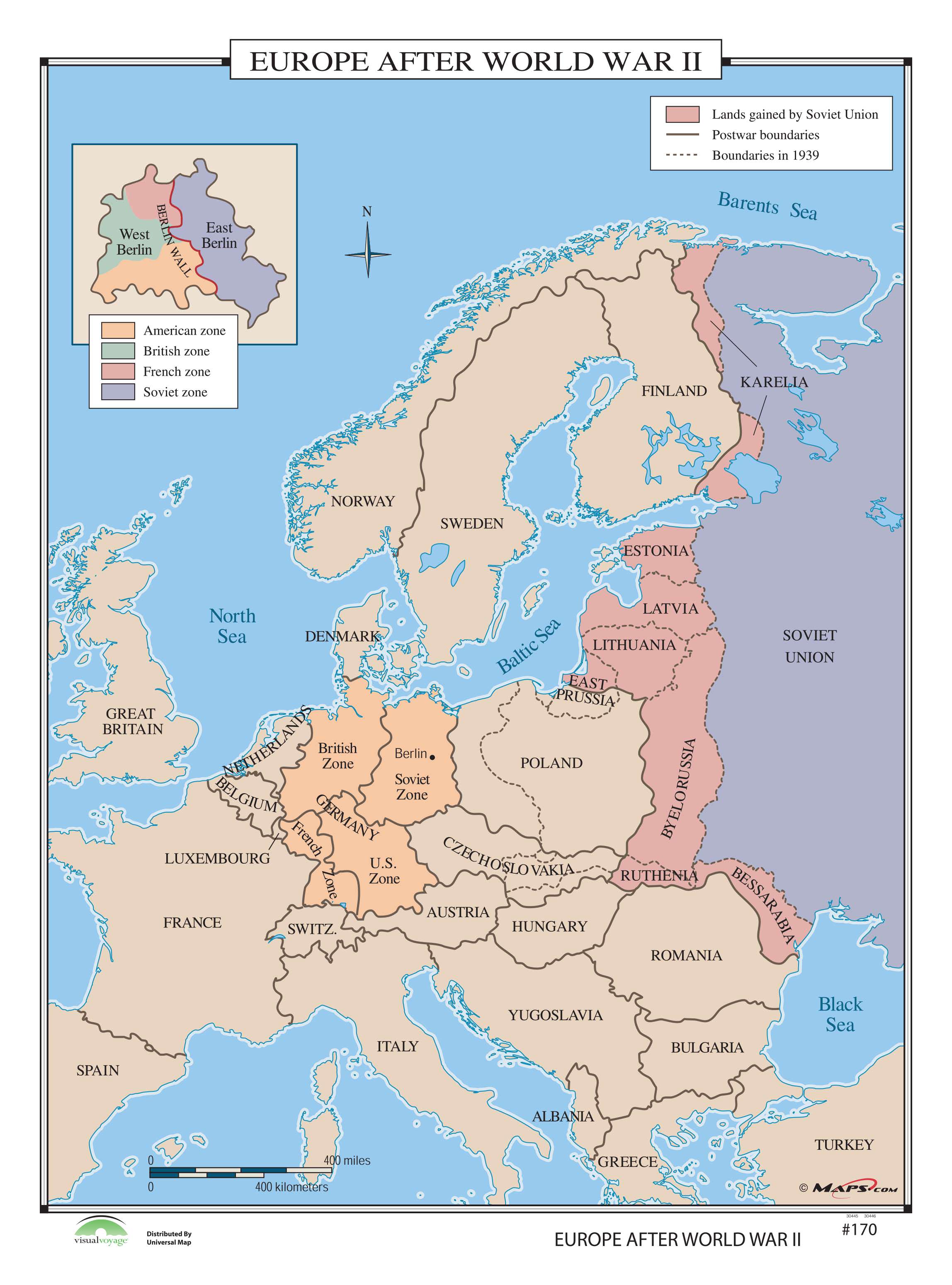 Map Of Europe After World War
