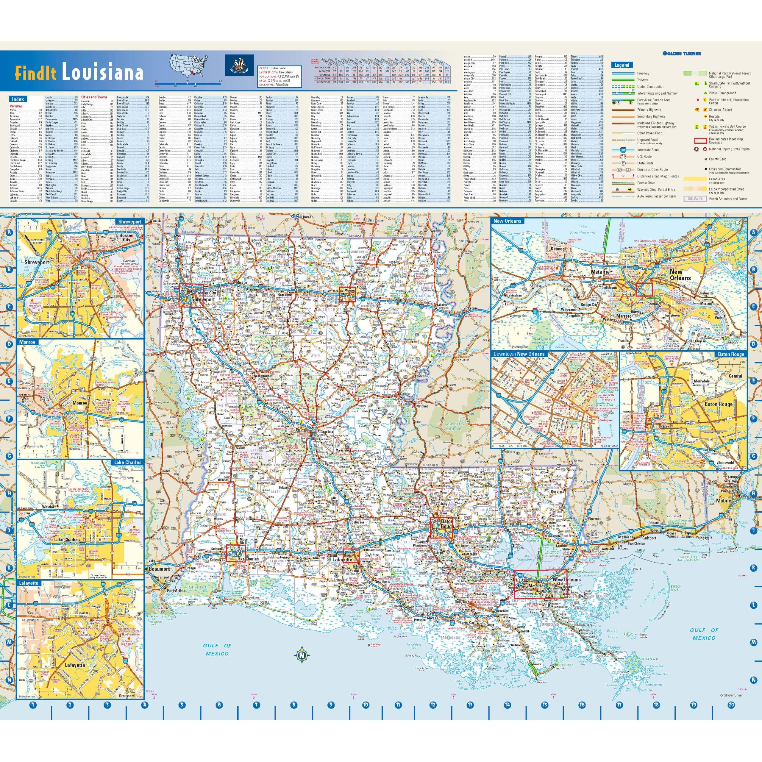 Silver Louisiana State Map Pearl Bangle - SM29295S-LA