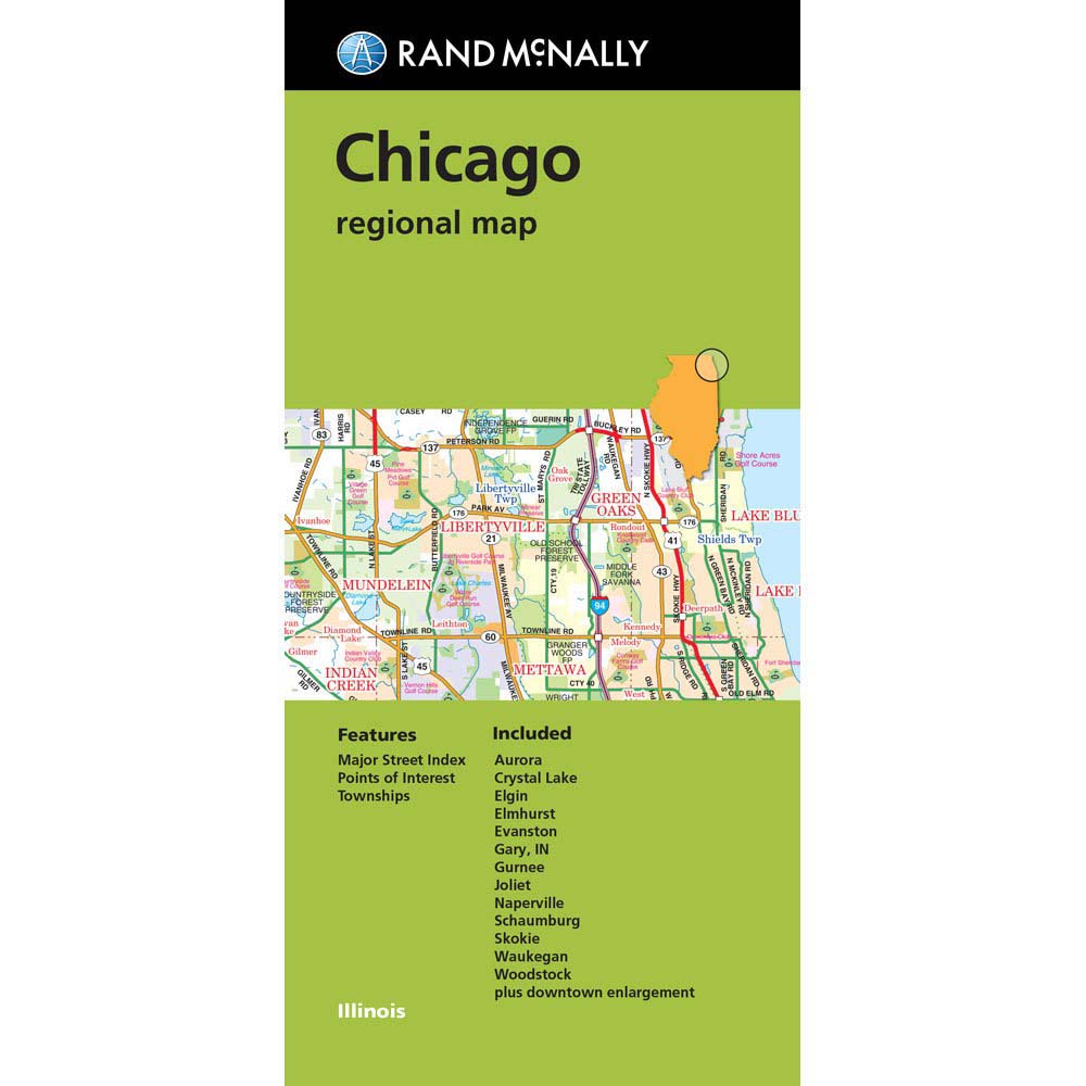 Rand Mcnally Chicago Il Regional Folding Travel Map The Map Shop