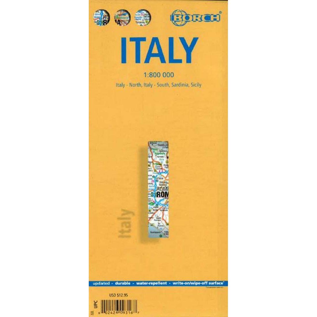 Borch Italy Folding Travel Map The Map Shop