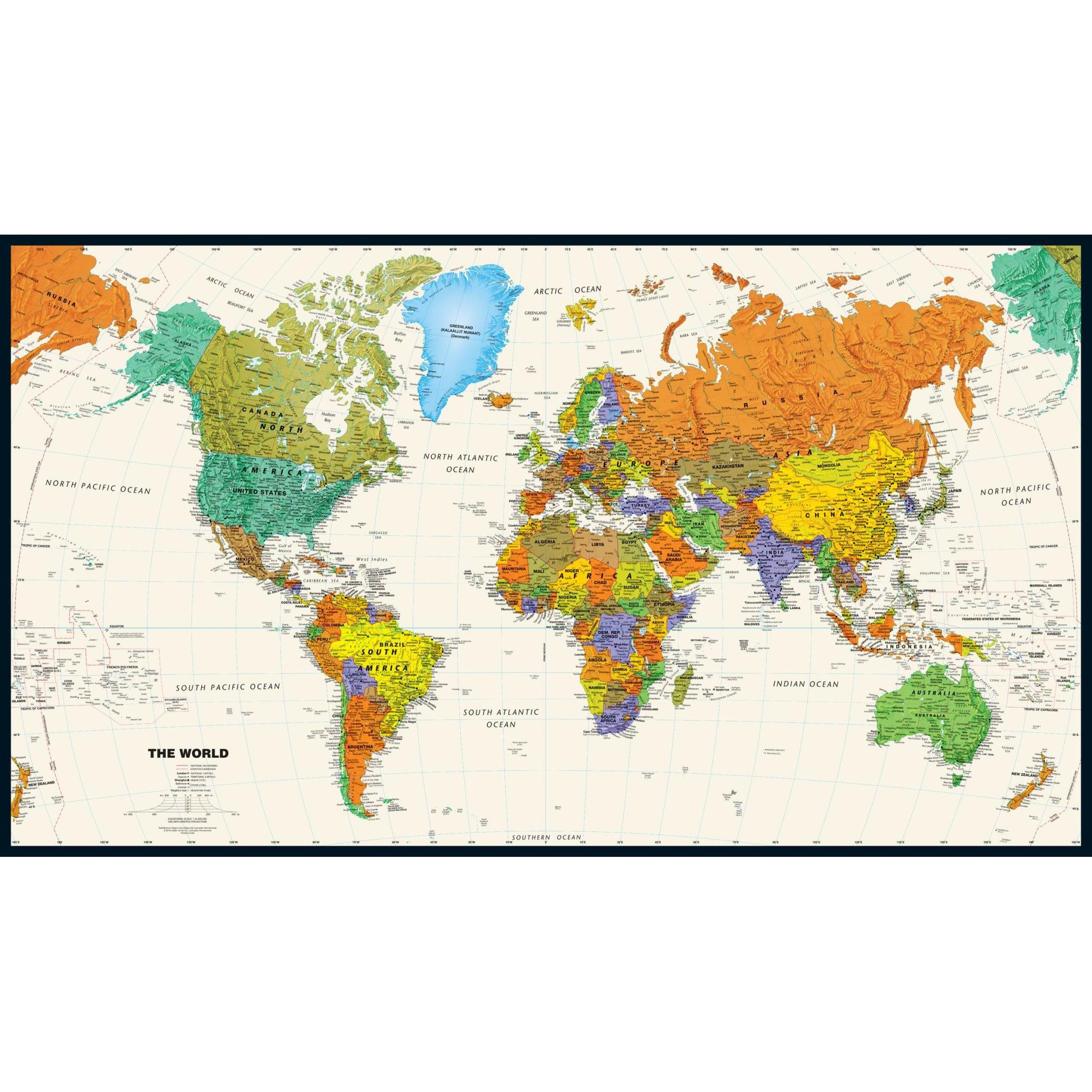 What Is A Contemporary Map Contemporary World Wall Map - The Map Shop