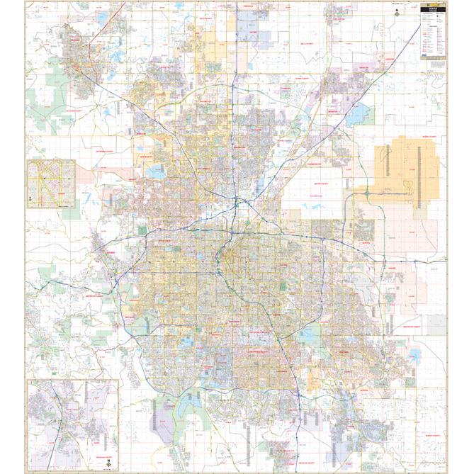 Denver, CO Metro Area Wall Map by Kappa - The Map Shop