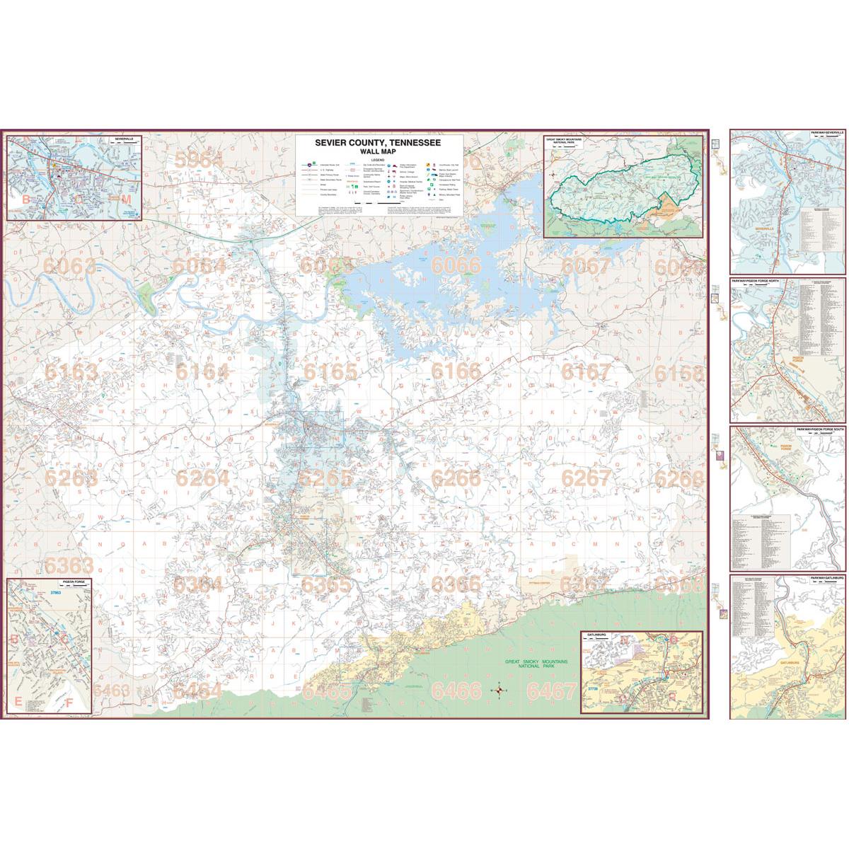 Sevier County Tn Zoning Map Sevier County, Tn Wall Map - The Map Shop