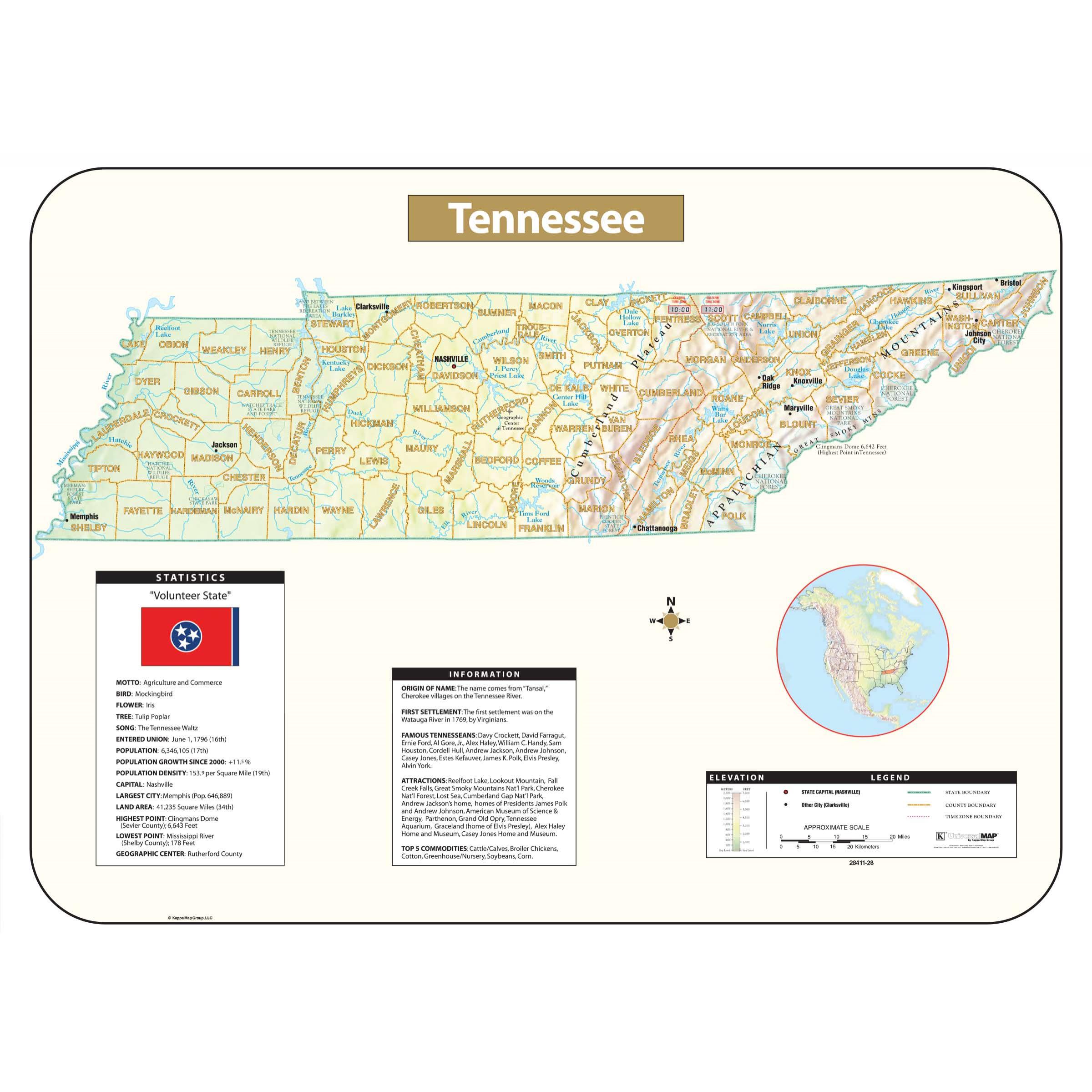 map of attractions in tennessee