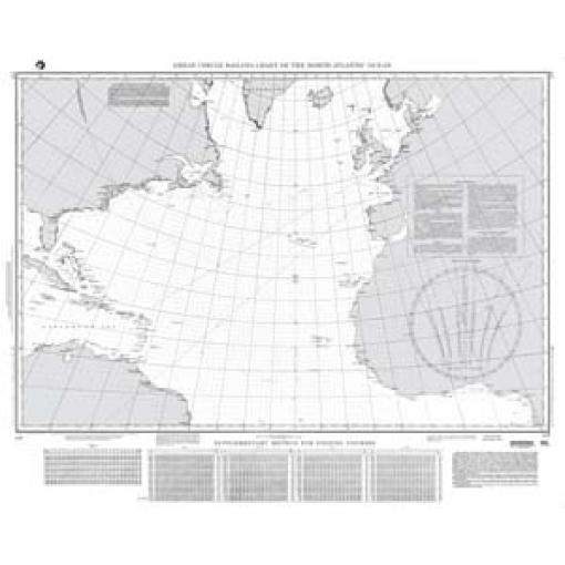 NGA Chart - Great Circle Sailing Chart of the North Atlantic Ocean - 00017