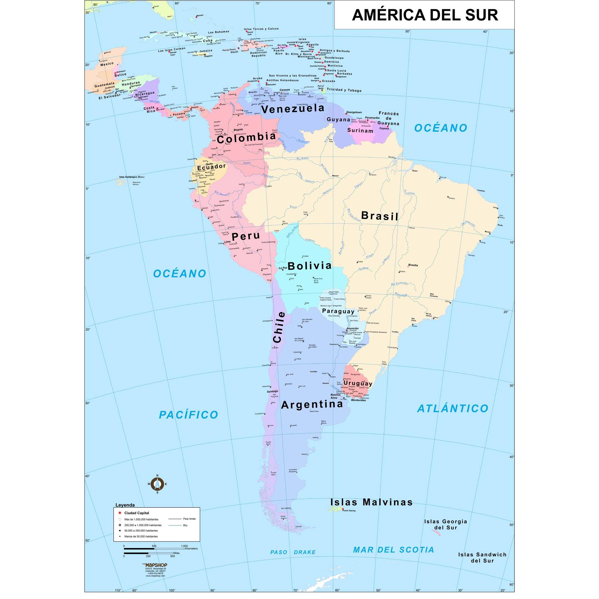 Map Of South America In Spanish Island Of Hawaii Map