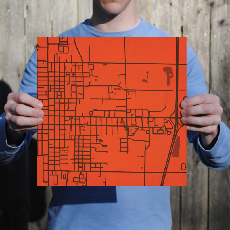 Bowling Green University Campus Map Art By City Prints The Map Shop   Bgsu 3 800x800 