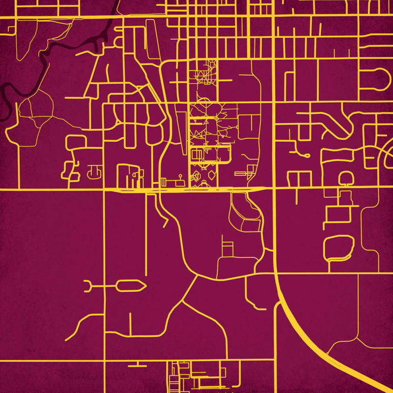 Central Michigan University Campus Map Art by City Prints - The Map Shop