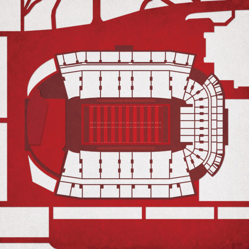 Donald W. Reynolds Razorback Stadium Map Art by City Prints - The Map Shop