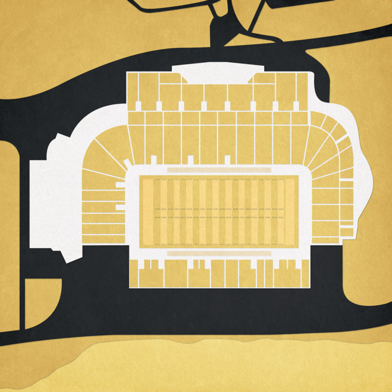 Michie Stadium Map Art by City Prints - The Map Shop