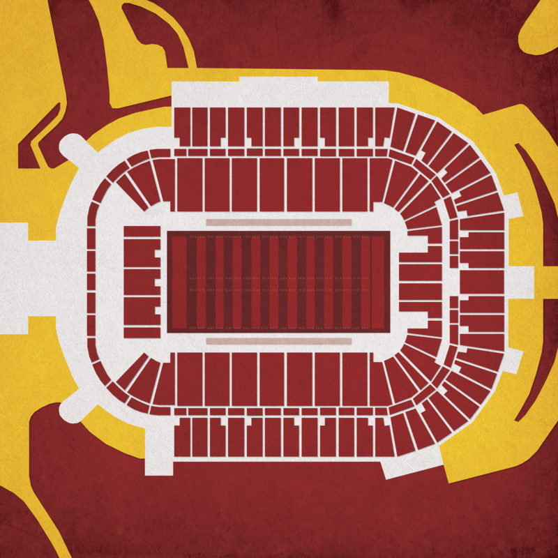 Sun Devil Stadium Map Art by City Prints - The Map Shop