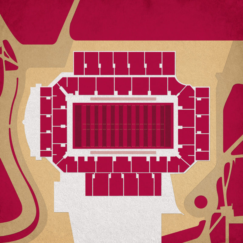 Alumni Stadium Map Art by City Prints - The Map Shop