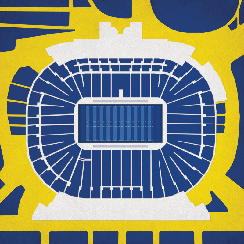 Michigan Stadium Map Art by City Prints - The Map Shop